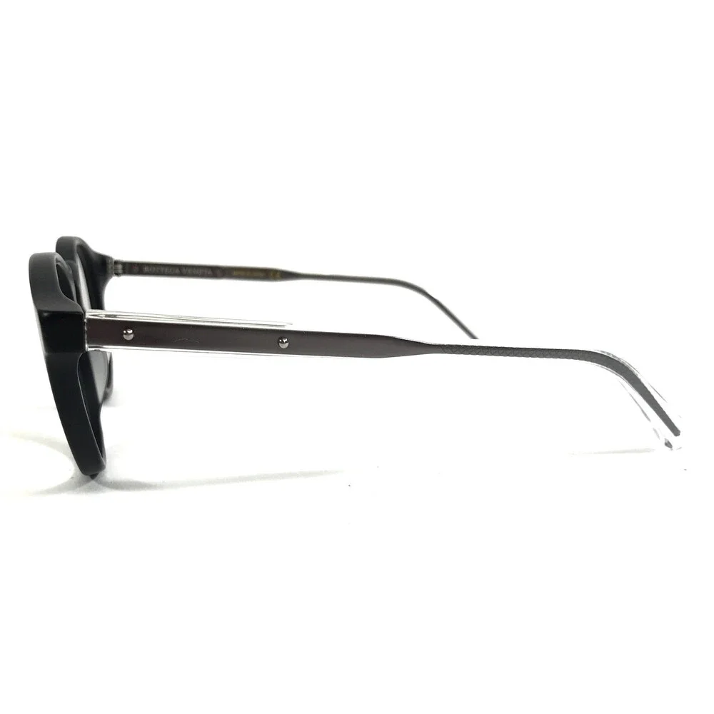Bottega Veneta Eyeglasses Frames BV0023O 001 Black Gray Round Full Rim 46-23-140